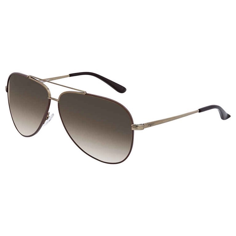 Salvatore Ferragamo Brown Aviator Sunglasses Sf131s 211 60